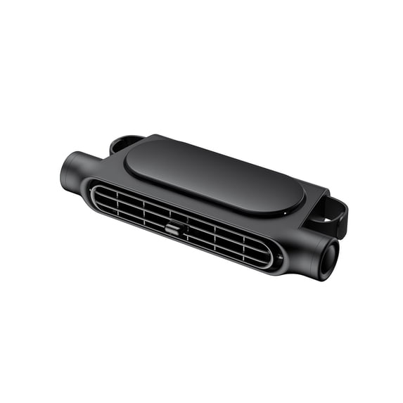 Clip On Car Fan 6.9 Inch, Dual Head 12V Cooling Fan with USB Power, Adjustable Ventilator for Sedan SUV Truck Rear Seat, Low Noise, Black