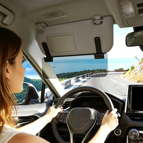 Clip-On Car Sun Visor Extender Adjustable Anti-Glare Windshield Sunshade Universal Vehicle Sun Glare Shield for Day Driving