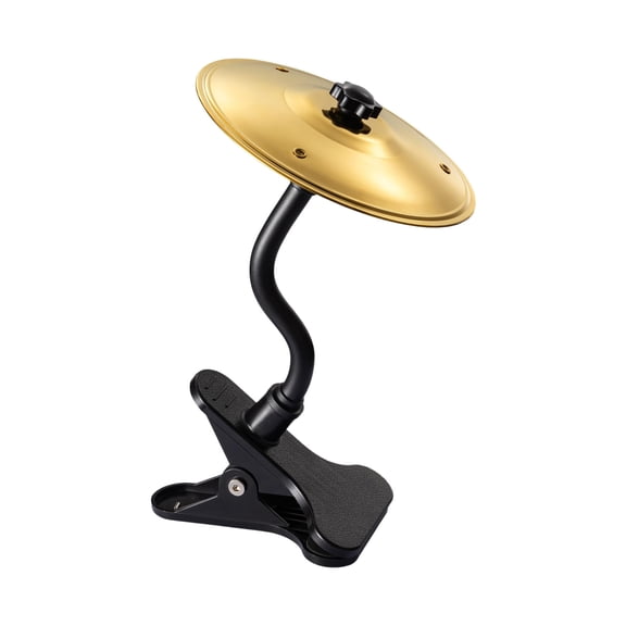 Clip-On Desktop Cymbal,Mini Desk Drum for Music Lovers,Desktop Drum Set,Cubicle Accessories,Relieve Your Work & Study Stress with Fun Gold Percussion Accessory,Easy Installation for Most Desk Types