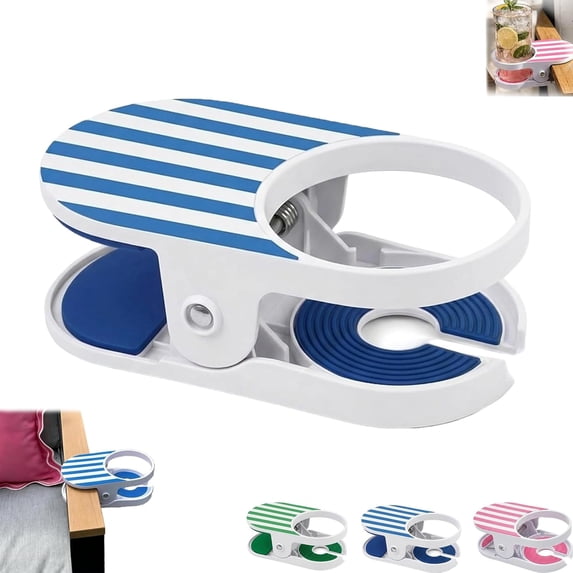 Clip-On Drink Holder - Secure Your Beverage Anywhere, Hanging Desk Cup Holders Clamp, Desk DrinkHolder Clips, for Indoor Outdoor and Beach