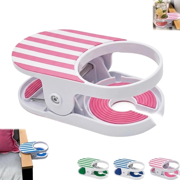 Clip-On Drink Holder - Secure Your Beverage Anywhere, Hanging Desk Cup Holders Clamp, Desk DrinkHolder Clips, for Indoor Outdoor and Beach