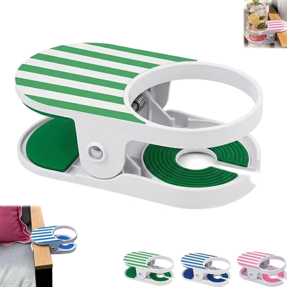 Clip-On Drink Holder - Secure Your Beverage Anywhere, Hanging Desk Cup Holders Clamp, Desk DrinkHolder Clips, for Indoor Outdoor and Beach