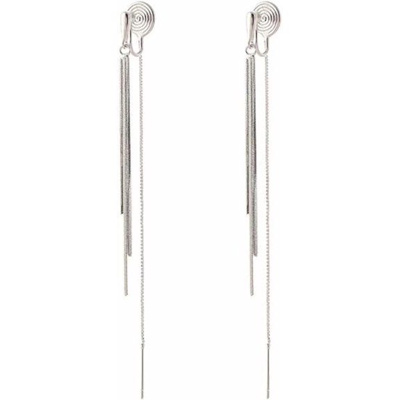 Clip-On Earrings, All-Day Wear Gold & Silver Plated Stud, Hoop, Dangle Design Jewelry for Non-Pierced Ears[n295]