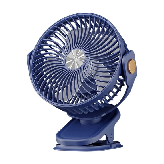 Clip On Fan Portable Rechargeable USB Desk Fan with 3 Speeds, Light Source Light, 720° Rotation, 1200 mAh Battery, 22.5 cm Height