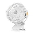 thumbnail image 1 of Clip On Fan Portable Rechargeable USB Desk Fan with 3 Speeds, Light Source Light, 720° Rotation, 1200 mAh Battery, 22.5 cm Height, 1 of 7