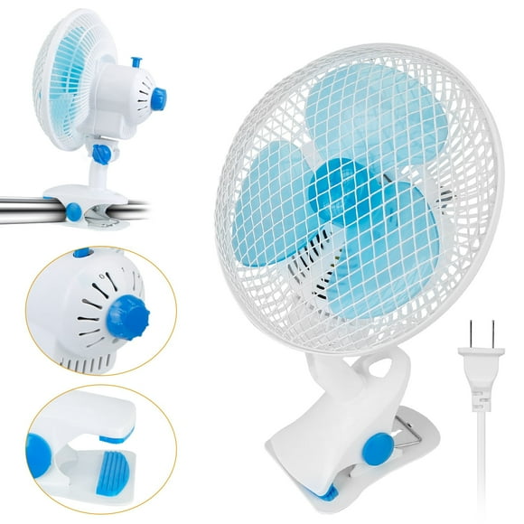 Clip On Fan, iMountek 2 Speeds Quiet Clamp Fan Adjustable Tilt Auto Shaking Fan Wall Mount Personal Fan for Desk Office Home Baby Strollers Table Tops with 3.94ft Cord
