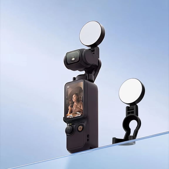 Clip-On Fill Light for DJI Osmo Pocket 3, CRI 95+ High Color Rendering Mini Vlog Light, Stepless Dimming 3000K-6500K Adjustable Rechargeable Camera Light for Low-Light Shooting & Selfies