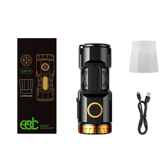 Clip On Flashlight with Magnetic Base and Soft Cover, 6-Mode LED Light, IPX66 Waterproof, 14500 Li-ion Battery, USB-C Charging
