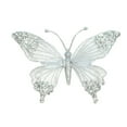 thumbnail image 1 of Clip-On Glitter Lace Butterfly Ornament - 9.6 Inch Large Sequined Monarch Butterfly for Xmas Tree, Wreath, Holiday & Festival Decoration, 1 of 6