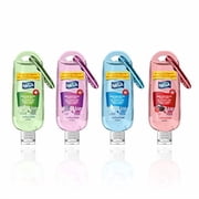 Clip On Hand Sanitizer 4 Pack Assorted Scents with Carabiner Clips