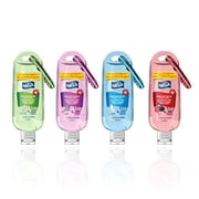 Clip On Hand Sanitizer 4 Pack Assorted Scents with Carabiner Clips