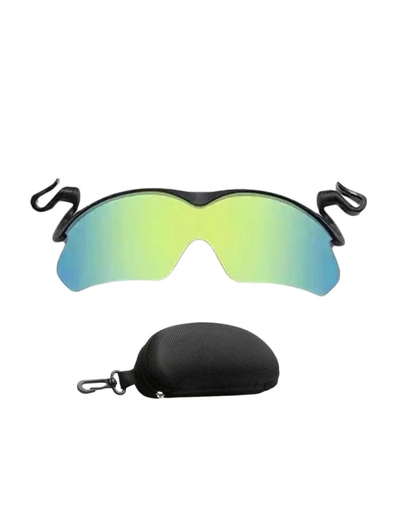 Clip-On Hat Sunglasses with Polarized TAC Lenses, Lightweight PC Shade Glasses for Outdoor Sports Fishing Cycling Hiking Golf, Hat Clip Eyewear with No Ear Pressure for Driving Travel