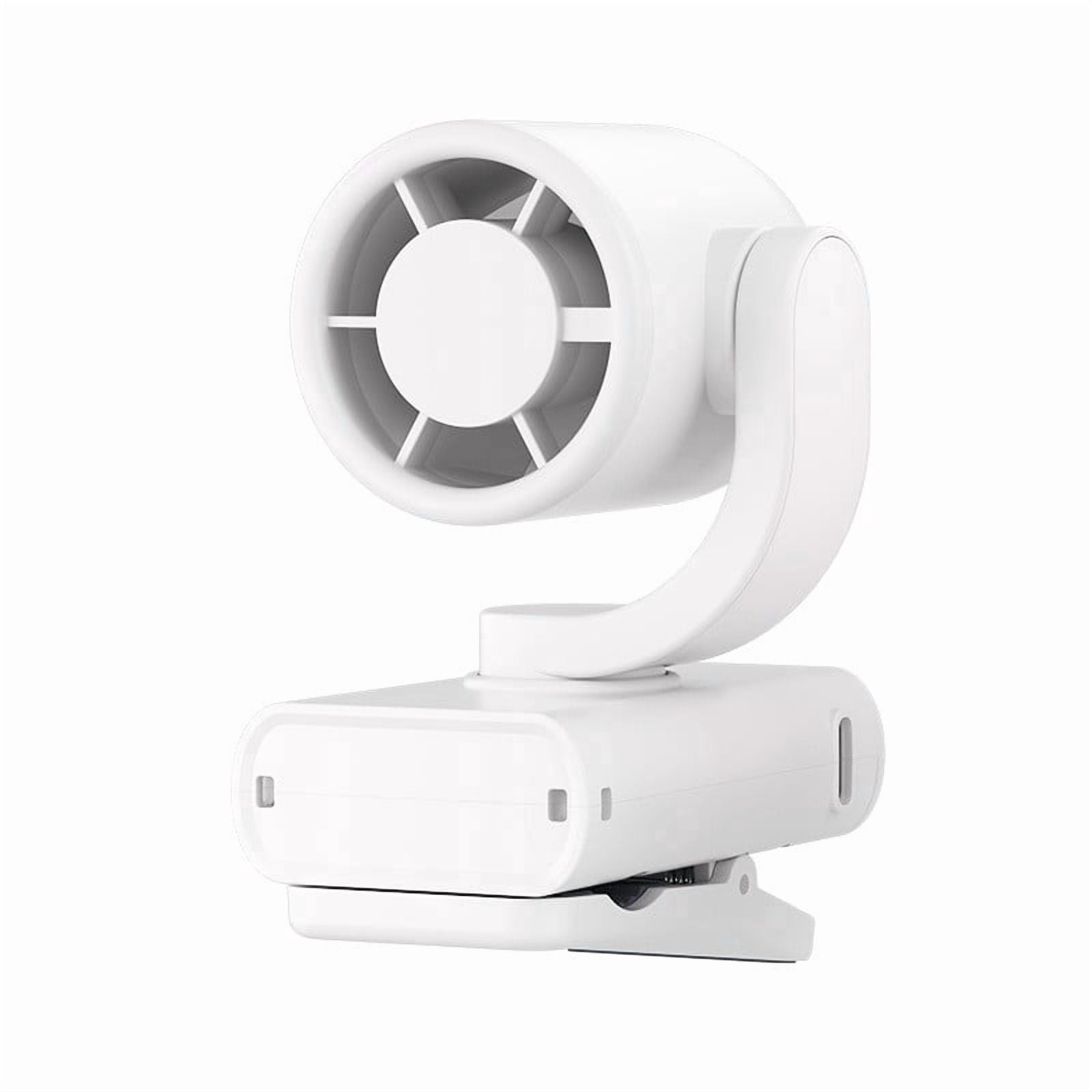 Clip On Neck Fan, 5 Speeds & 1200mAh Rechargeable, Quiet Mini Portable Clip Fan for Office Travel Stroller Umbrella, 2.48x3.27x1.97in
