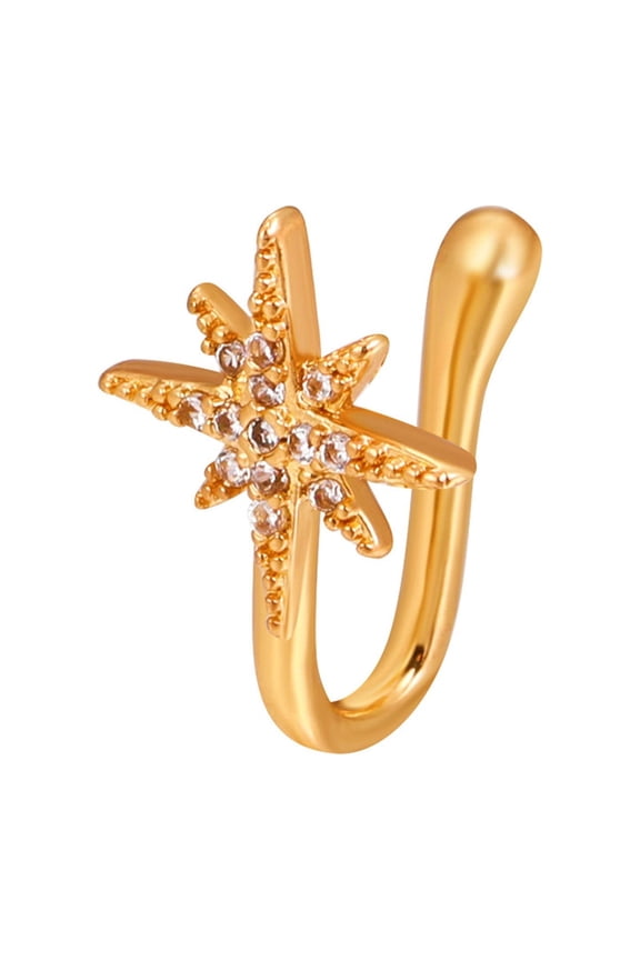 Clip On Nose Rings for Women Non-Pierced Nose Hoop Adjust Nose Cuff