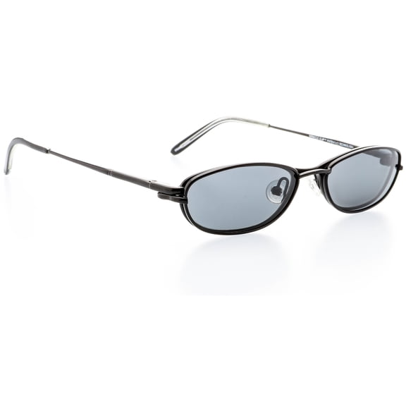 Clip-On ONLY - Oval Shape, for Metal Half Rim Frame - Prescription Eyeglasses RX, Black Crystal