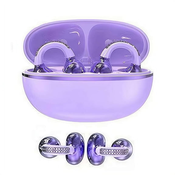 Clip-On Open-Ear Wireless Earbuds Bluetooth 6.0, Secure Fit Sport Ear Buds for Small Ears & Glasses, Clear Calls, Mother's Day Graduation Gift