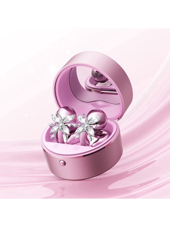 Clip-On Open Earbuds, Bluetooth 6.0 Earrings Headphones for Women, Detachable Butterfly Style, 42H Playtime