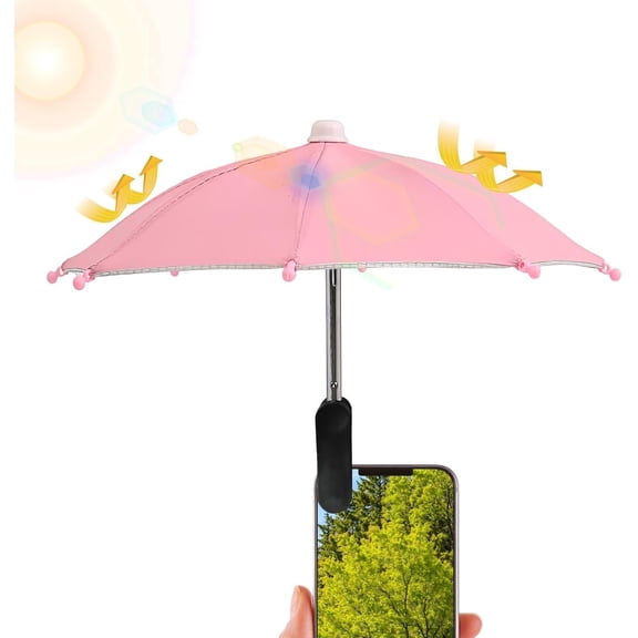 Clip On Phone Sun Umbrella, Mini Anti Glare Smartphone Sun Visor Shade for Outdoor Shooting and Watching