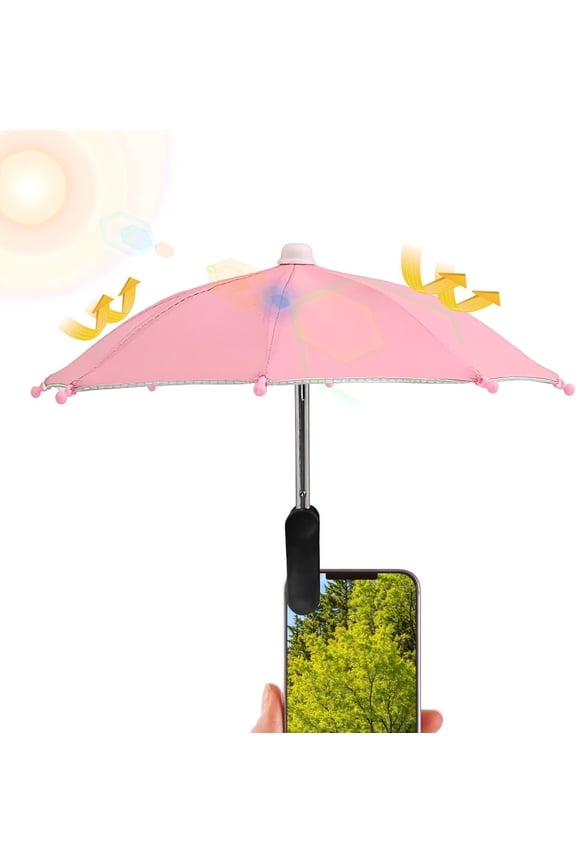 Clip On Phone Sun Umbrella, Mini Anti Glare Smartphone Sun Visor Shade for Outdoor Shooting and Watching
