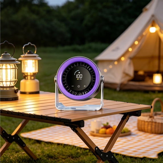 Clip On Portable Fan Cold Compress USB Rechargeable Mini Fan, Adjustable Speed LED Display Cooling Fan, Stroller Desk Outdoor Travel Camping Use