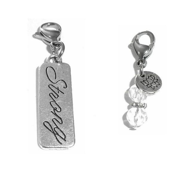 Clip On Purse Charms, Bag Charms, Zipper Pull Charms  Inspirational & Motivational Charms For Bracelets Or Necklaces - Strong Charm