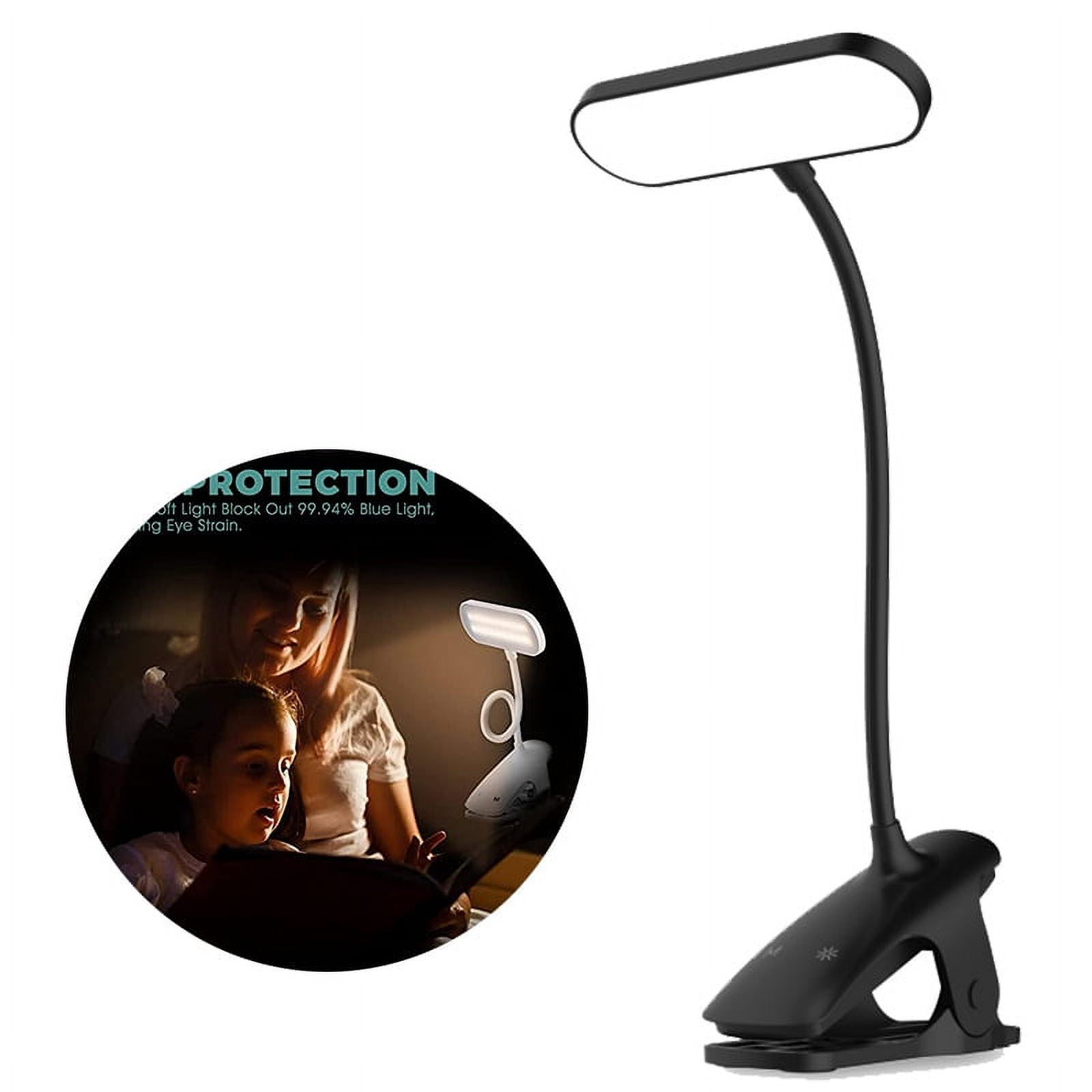 Clip On Reading Light for Bed Headboard, Eye Protect Reading Lamp Clip