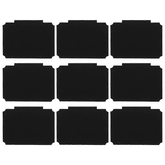 Clip On Removable Label Chalkboard Labels Reusable Display Information Round Cornered Rectangle Black 9Pcs