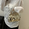 thumbnail image 1 of Clip On Sequin Evening Bag for Women Fashionable Clutch Purse with Chain for Wedding Party Prom Dinner Shoulder Crossbody Bag(Gold), 1 of 6