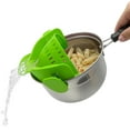 thumbnail image 1 of Clip On Silicone Pasta Strainer Kitchen Pot Strainer Set with 4 Colors Clip-Side Food Colander (Gray), 1 of 10