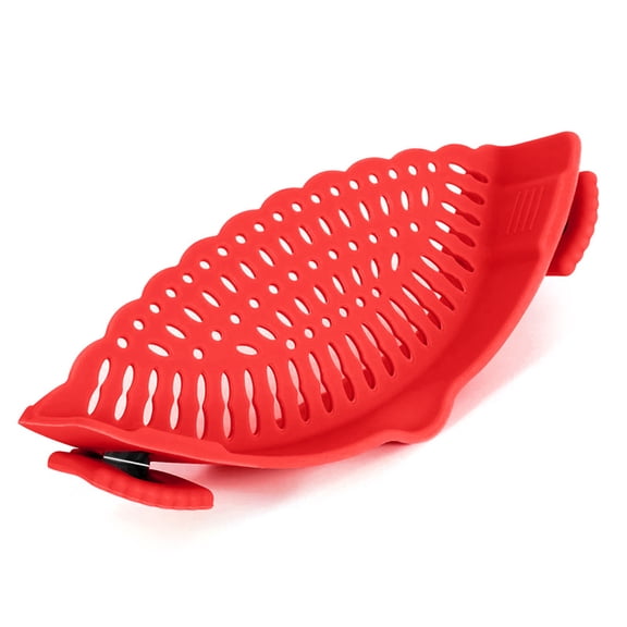 Clip-On Silicone Pot Strainer for Pots and Pans, Heat Resistant Kitchen Colander for Draining Pasta, Vegetables and Fruits
