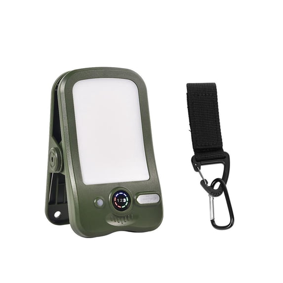 Clip On Solar Lights with Digital Display, 800LM Camping Lamp, Dual USB ...