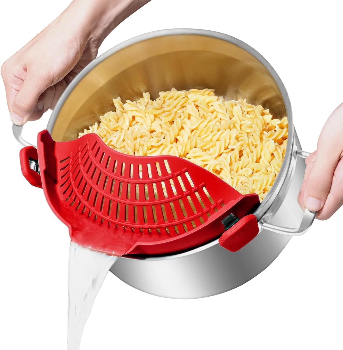Clip On Strainer Silicone for All Pots and Pans, Pasta Strainer Clip on ...