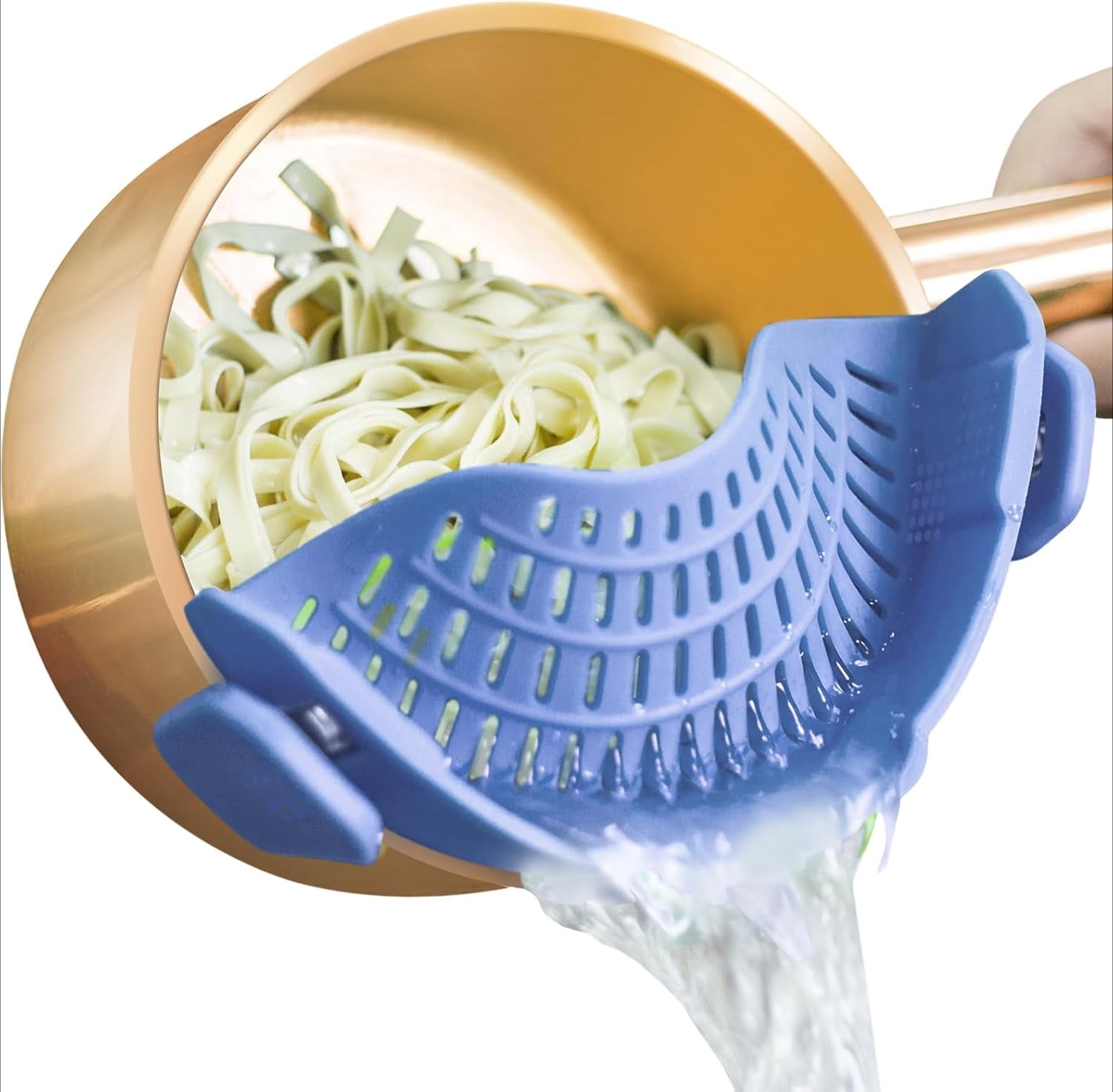 Clip On Strainer Silicone for All Pots and Pans, Pasta Strainer Clip on ...