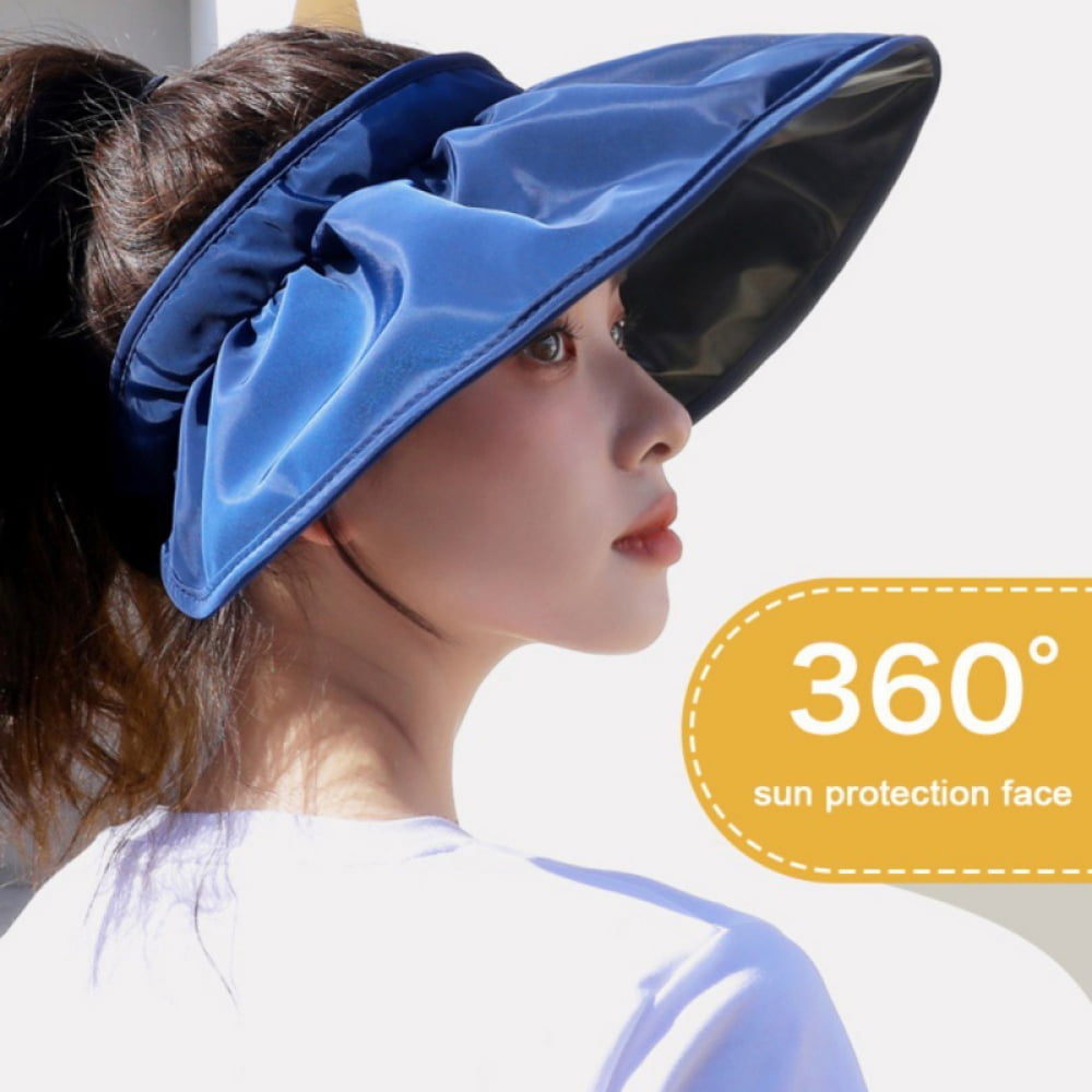 Clip On Sun Visors Foldable Sun Hats for Women with UV Protection Wide Brim  Summer Packable Shell Hat for Beach Working