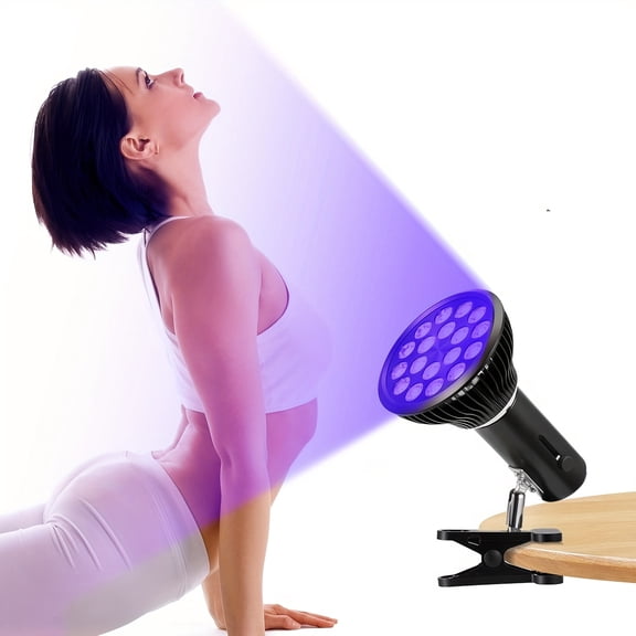 Clip-On Tanning Lamp for Home Use, 54W 395nm Indoor Tanning Light with 18 LEDs, Adjustable Clamp Light for Face and Body