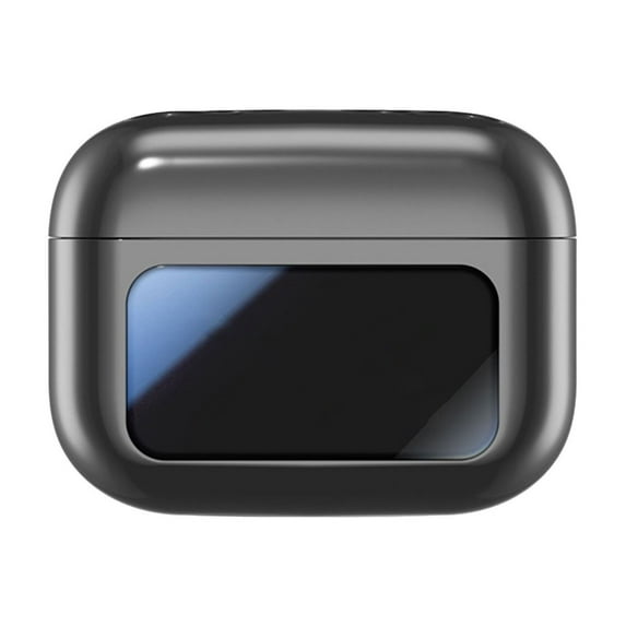 Clip-On True Wireless Earbuds with Full Color Screen - Bluetooth 5.4 Earphones with Noise Reduction & 12H Playtime (Black)