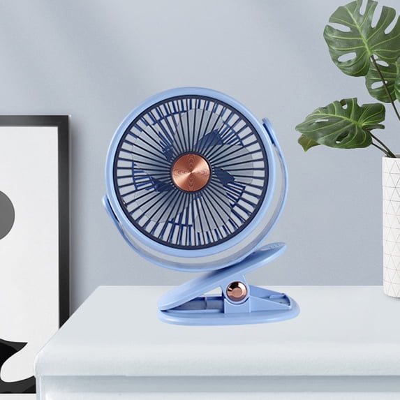 Clip-On USB Fan, 5 Speed Adjustable, Portable for Desk, Office, Dorm, Home, Quiet, Small Fan, Cooling Air Circulator, Rechargeable Battery, Compact Fan for Small Spaces