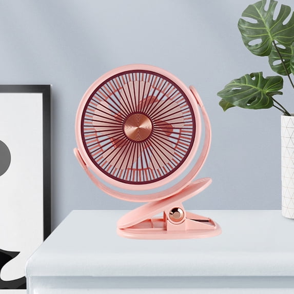 Clip-On USB Fan, 5 Speed Adjustable, Portable for Desk, Office, Dorm, Home, Quiet, Small Fan, Cooling Air Circulator, Rechargeable Battery, Compact Fan for Small Spaces