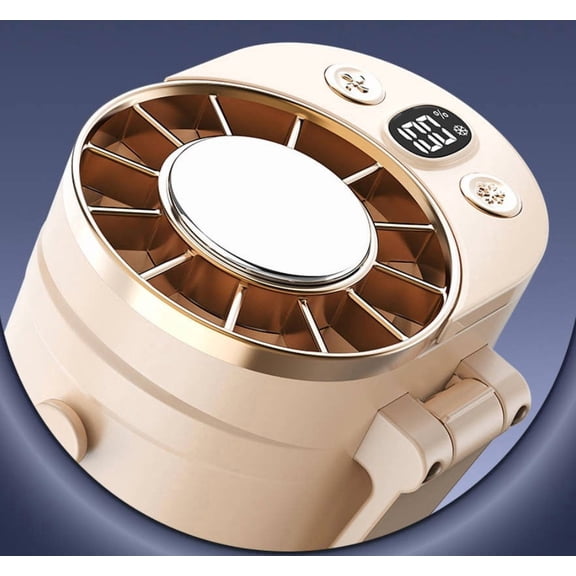 Clip On Waist Neck Fan with Cold Compress 3 Speed USB Rechargeable 360° Rotation Portable Wearable Personal Cooler for Desk Office Outdoor