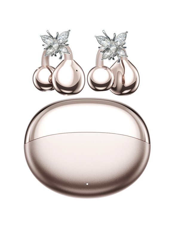 Clip On Wireless Earbuds Women 60H Battery, Bluetooth 6.0 Open Ear, Detachable Crystal Butterfly Earrings IPX5
