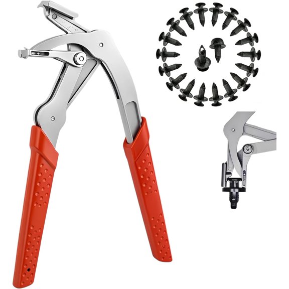 Clip Pliers,Panel Clip Removal Pliers with 20 count 8mm Plastic Rivets,Spring  ,Multi-Functional Auto Rivet Remover,-Free for  Door,Dashboard,Bumper Repair