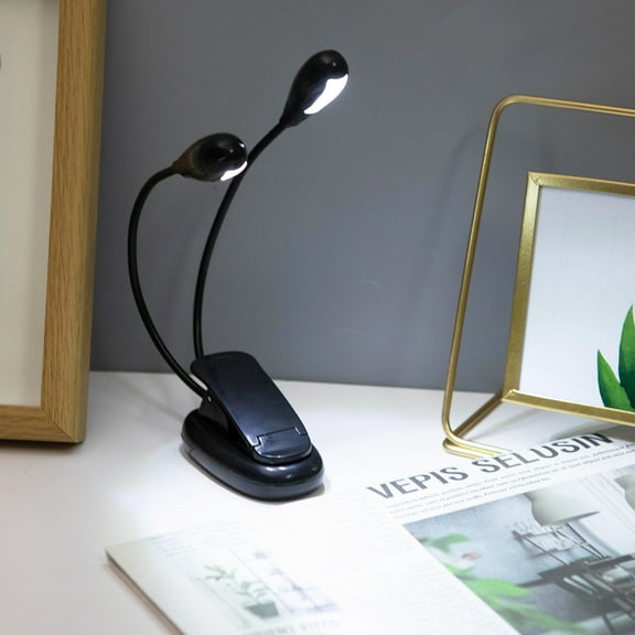 Clip Reading Lamp, USB Battery Dual Power Desk Light, Foldable Book Light, Flexible Gooseneck Bedside Table Lamp, Eye Caring Study Night Light for Bedroom