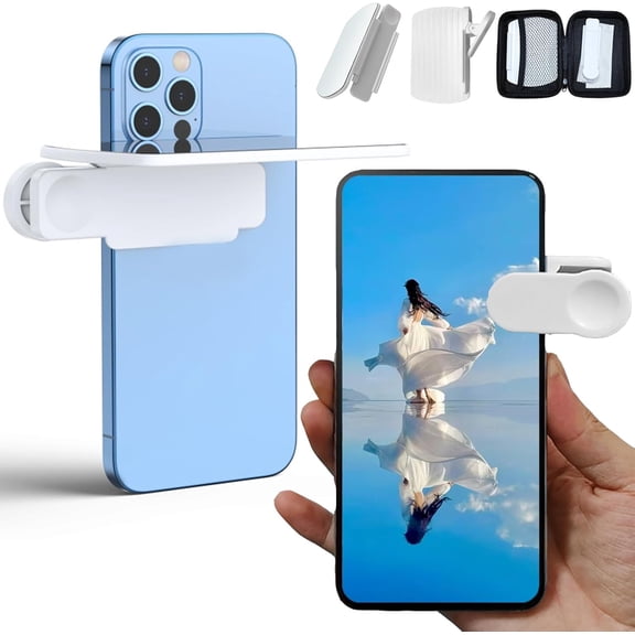 Clip Reflection Mirror for Phone Back Camera, Shoot The Sky Lake Water Portrait Reflection, Smartphone Camera Mirror Reflection Clip Kit, Selfie Mirror Clip Reflection Mirror