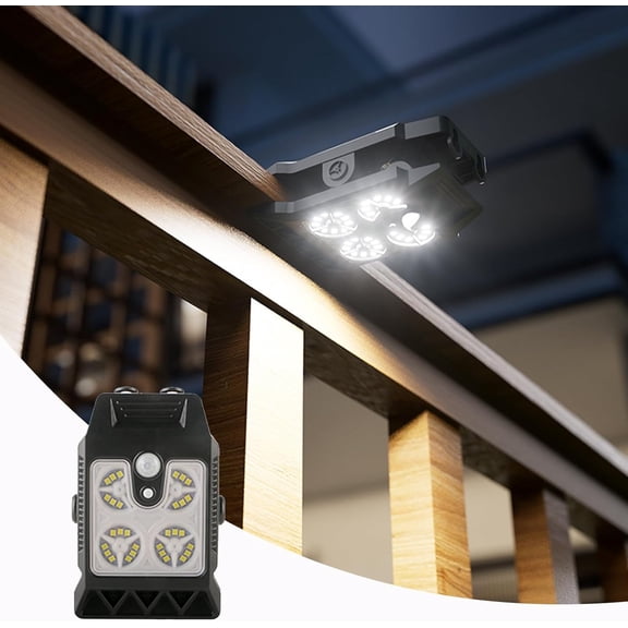 Clip on Solar Lights Outdoor, 30 LEDs Motion Sensor Solar Clip Lights, 3 Modes IP65 Waterproof Small Solar Fence Lights, LED Security Light for Yard Patio Fence Deck Gutter
