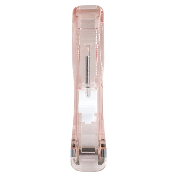 Clip Stapler, Paper Clip Dispenser, Portable Stapler Set, Handheld Clip Tool, 50 Reusable Clips Included, Compact Organizer for Office, Education and Home Paper Arrangement,Pink