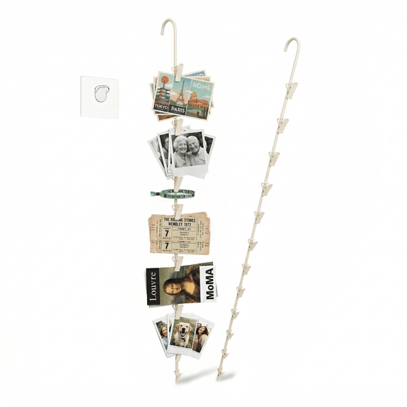 Clip Strip @ Home – Hanging Storage Organizer that frees up space, White-1 Pack