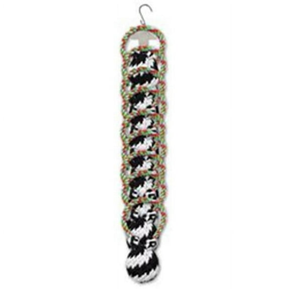 Clip Strip of Small Super Scooch Squeak Rope R Ball 9 Per Clip Strip