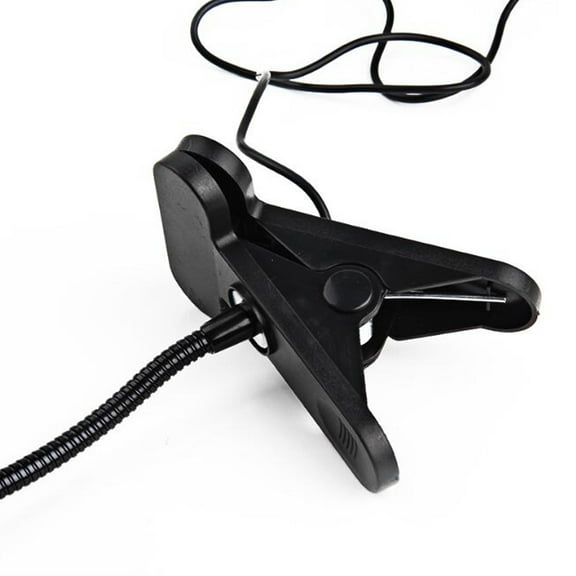 LED Desk Lamp with Clip for Eye Protection Black PVC Material Suitable for Home Office 10.5 Inches