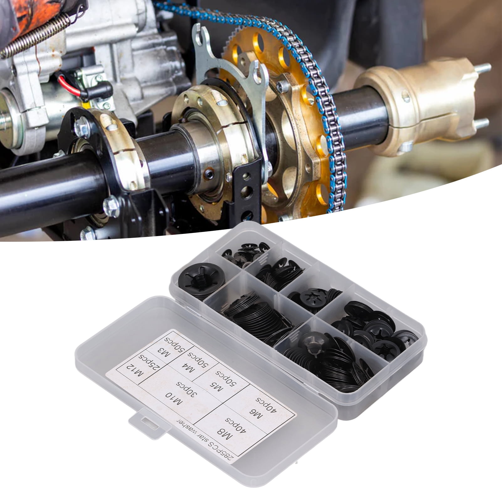 Clip Washer Lock Washer Push On Washer 285Pcs Starlock Washer Internal