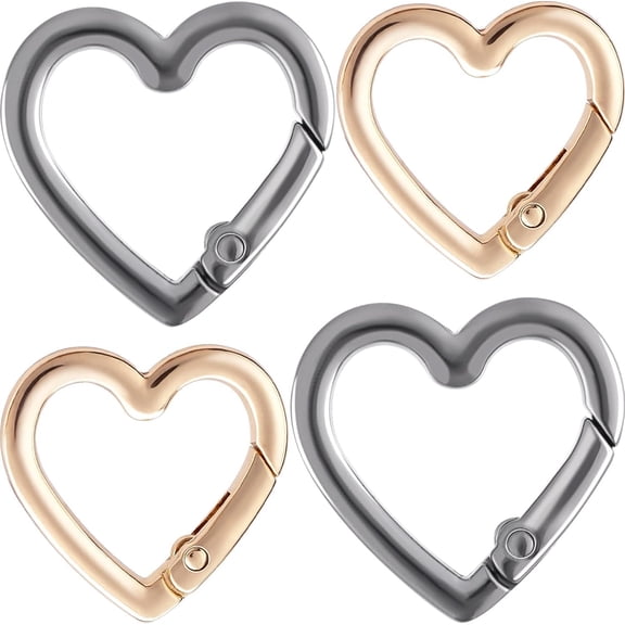 Clip, Zinc Alloy Heavy Duty Heart Carabiner, Spring Snap Clasp Hook for Camping Hiking Fishing Traveling